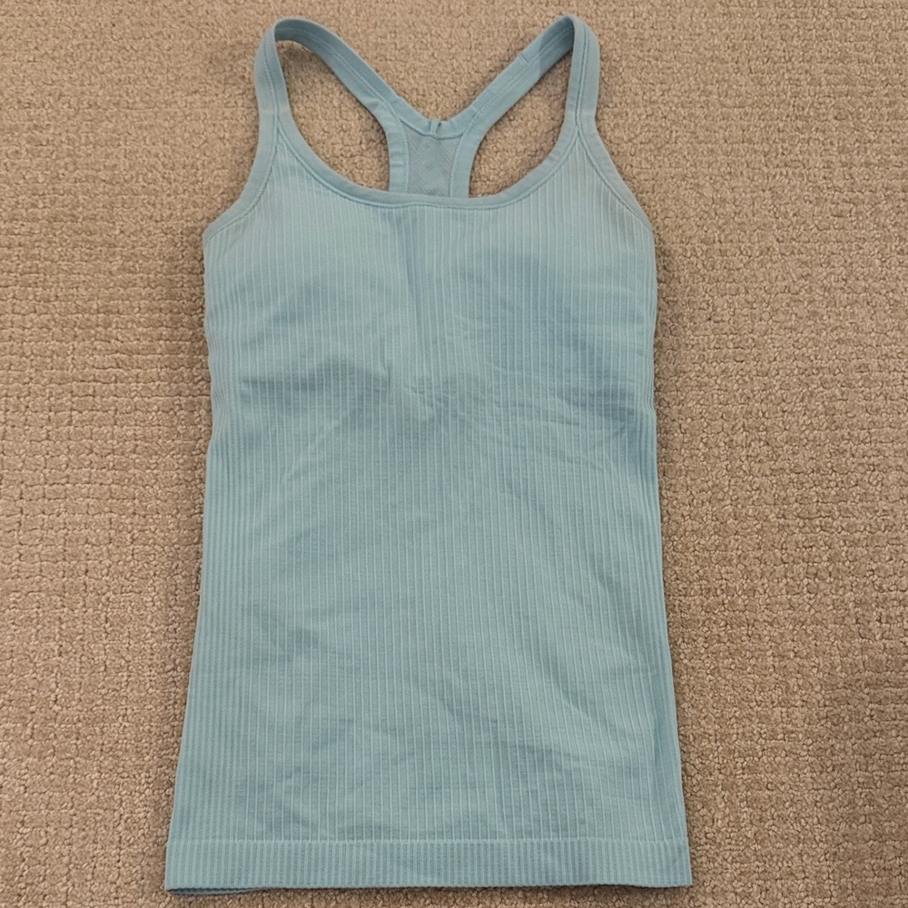 Lululemon ebb to street tank light blue